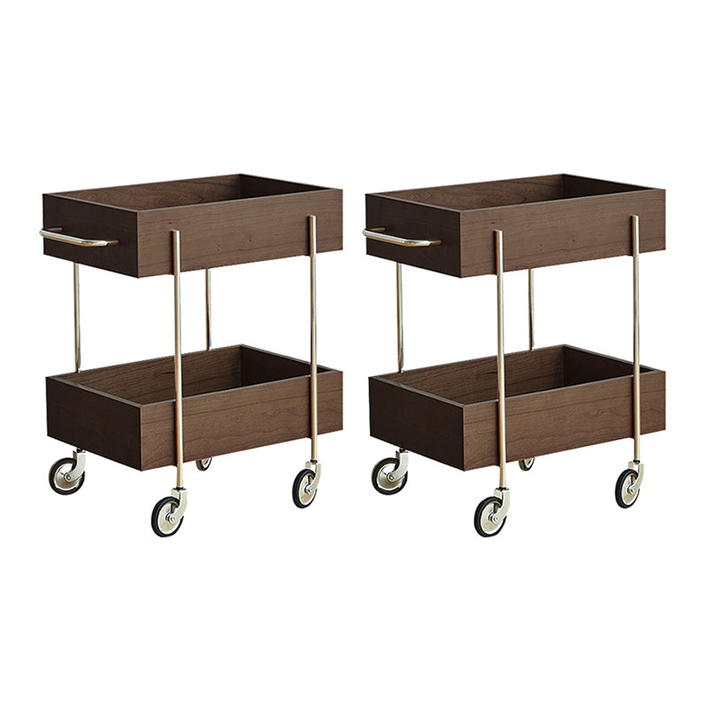 Industrial Sofa Side Accent Table with 2 Shelves in Wood for Living Room Walnut 2 Clearhalo 'Coffee & Accent Tables' 'End & Side Tables' 'end_side_tables' 'furn' 'furn_end_side_tables' 'Furniture' 'Living Room Furniture' 7762118