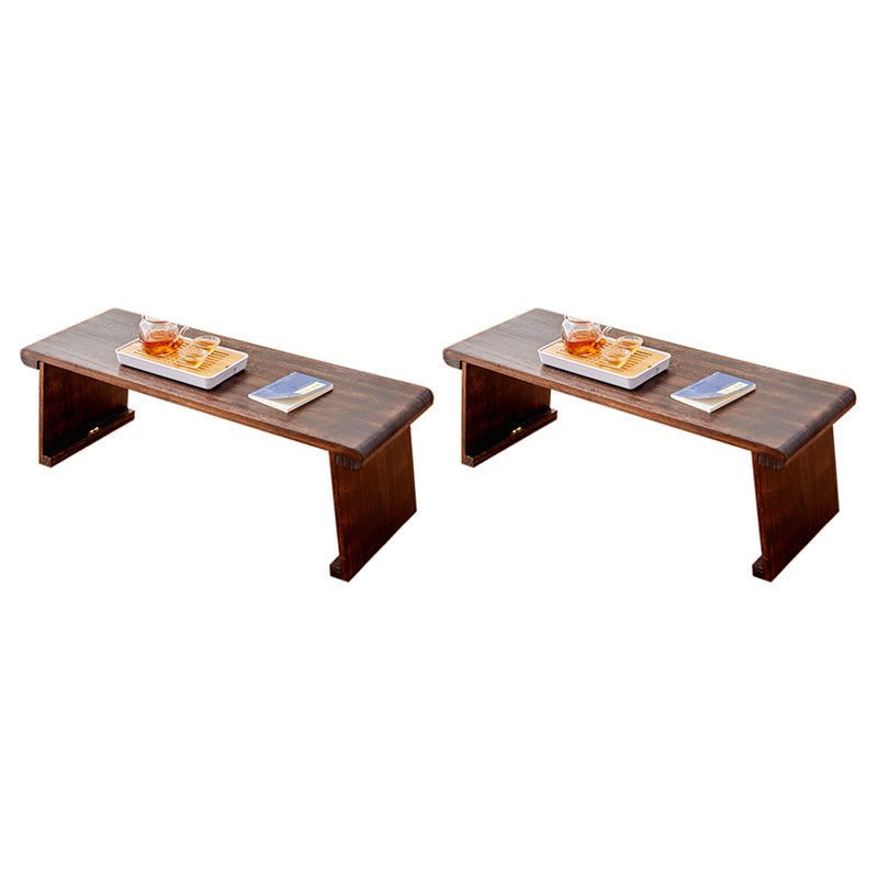 Traditional Side End Snack Table in Brown Solid Wood with Rectangle Top 43"L x 16"W x 15"H Flat 2 Clearhalo 'Coffee & Accent Tables' 'End & Side Tables' 'end_side_tables' 'furn' 'furn_end_side_tables' 'Furniture' 'Living Room Furniture' 7762183