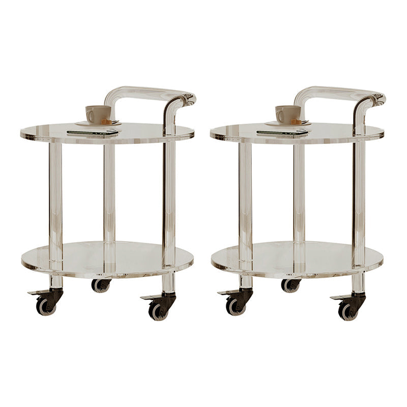 Tavolo accento con divano acrilico rotondo contemporaneo con doppio livello