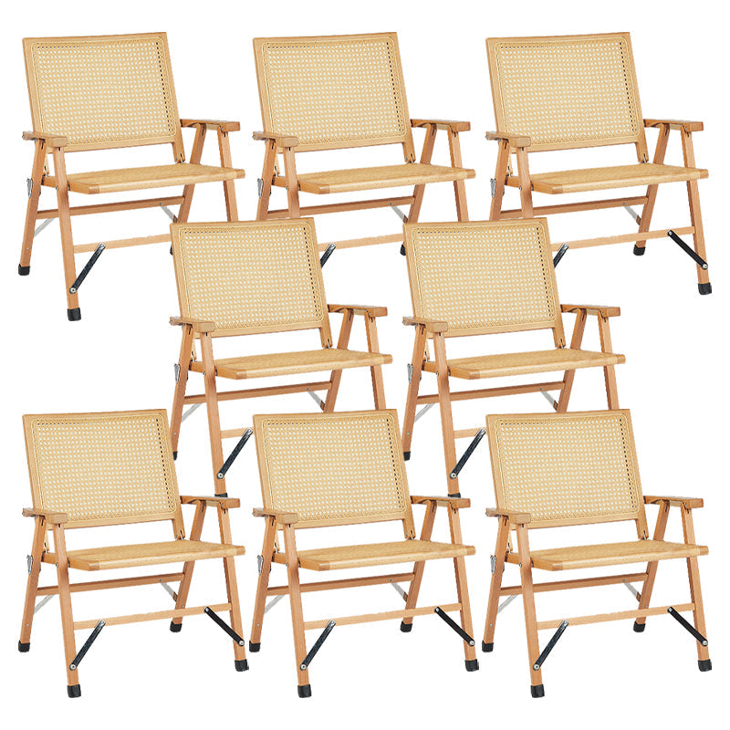 Casa contemporanea Canna in legno massiccio Sedie da pranzo senza braccio