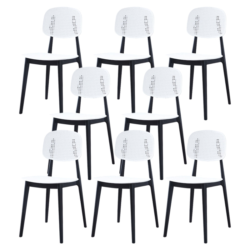 Sedia da pranzo in plastica in plastica aperta in stile contemporaneo per sala da pranzo