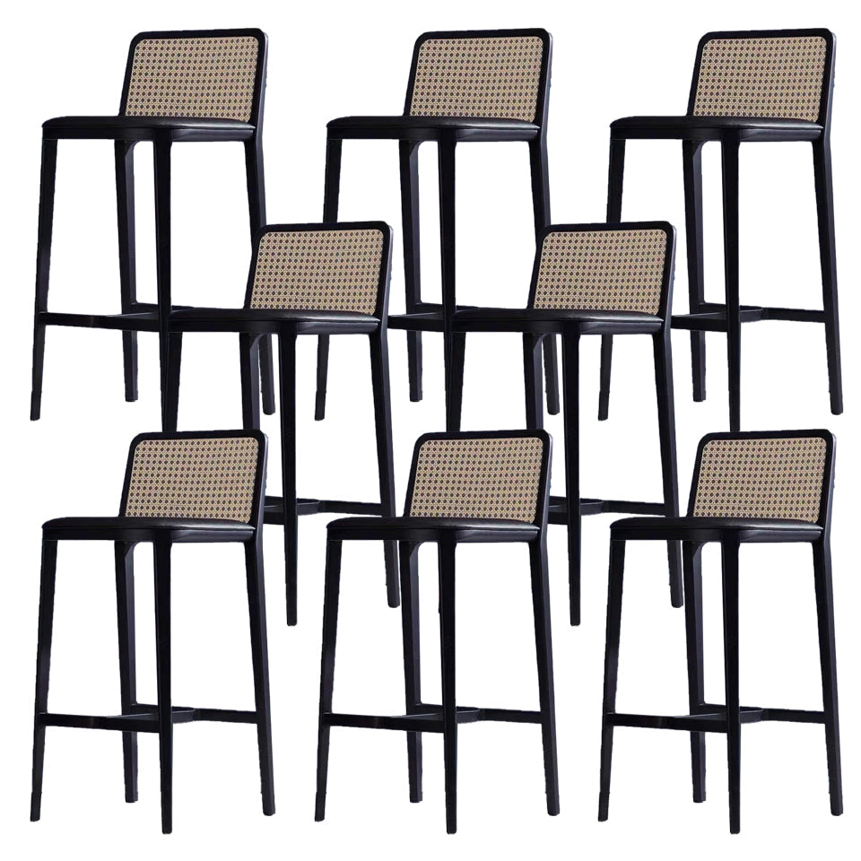 Sgabello da bar imbottito senza braccio contemporaneo con base in legno massiccio