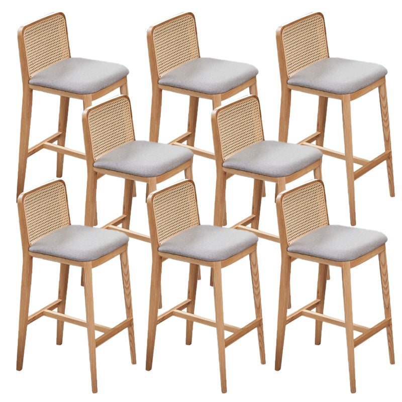 Contemporary Style Low Back Solid Wood Armless Bar Stool for Home Wood 8 Piece Set Clearhalo 'Bar Furniture' 'Bar Stools' 'bar_stools' 'furn' 'furn_bar_stools' 'Furniture' 'Kitchen & Dining Furniture' 7763837