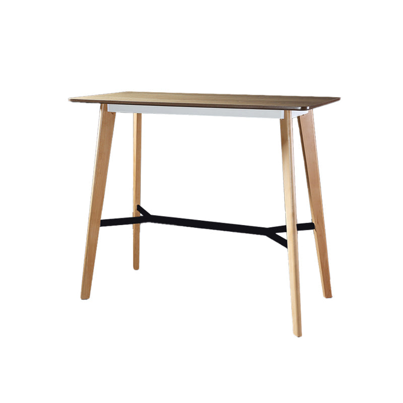 Modern Style Wooden Top Rectangle 4 Legs Bar Dining Table for Home Natural Without Chairs Clearhalo 'Bar Furniture' 'Bar Tables' 'bar_tables' 'furn' 'furn_bar_tables' 'Furniture' 'Kitchen & Dining Furniture' 7763982
