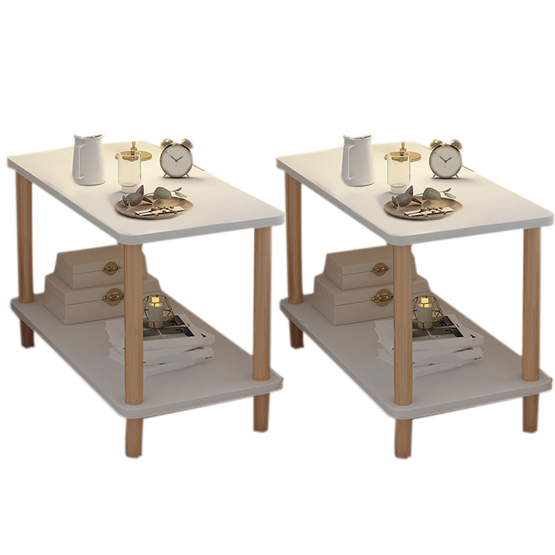 スカンジナビアの2つの棚アクセントテーブルナイトスタンド21インチの脚と