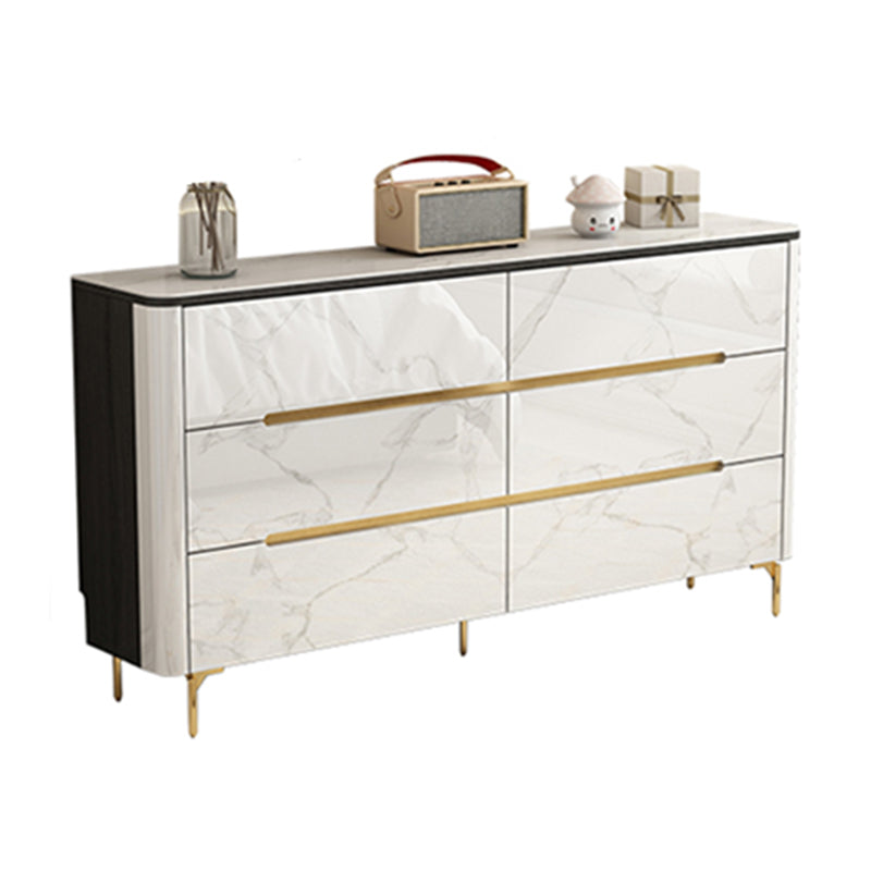 Stone Storage Chest Dresser Horizontal Storage Chest with 6 Drawers