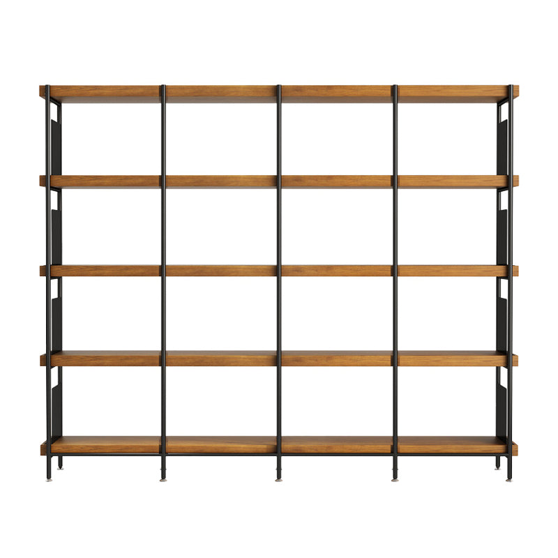 Libreria con retro aperta in metallo contemporaneo libreria in legno massiccio per ufficio