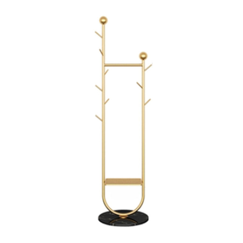 68.9-inch Tall Entryway Kit Contemporary Metal Entry Hall Tree Gold-Black 1 Clearhalo 'Entry & Mudroom Furniture' 'furn' 'furn_hall_tree_coat_racks' 'Furniture' 'Hall Trees & Coat Racks' 'hall_tree_coat_racks' 7768927