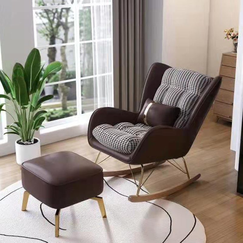 Glam Rocking Accent Chaise antique Finition Rocking Chaise avec coussin de siège