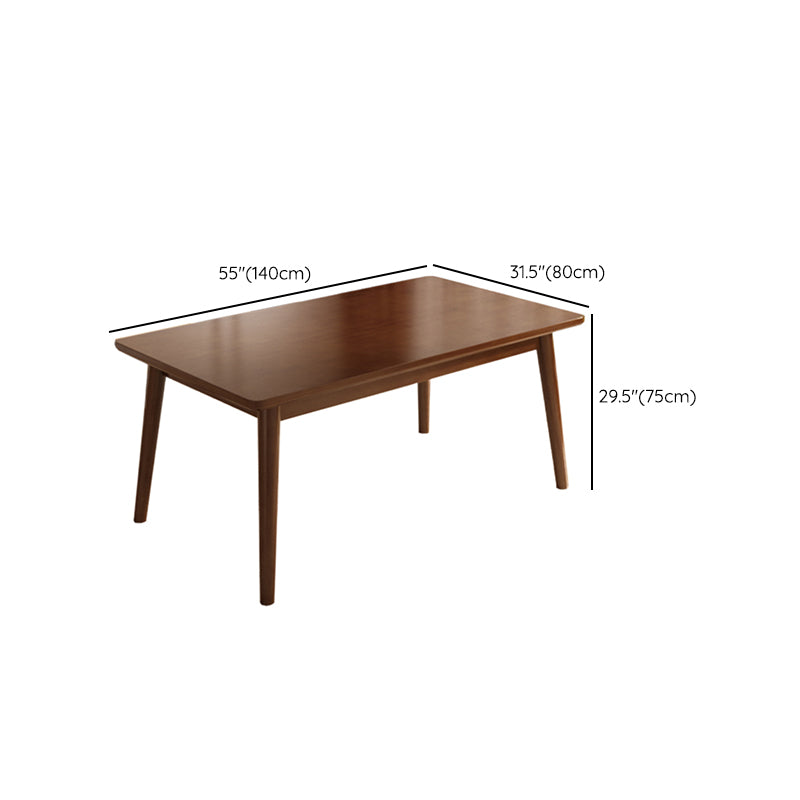 Contemporary Rectangular Solid Wood Tabletop Dining Table with 4 Foot ...