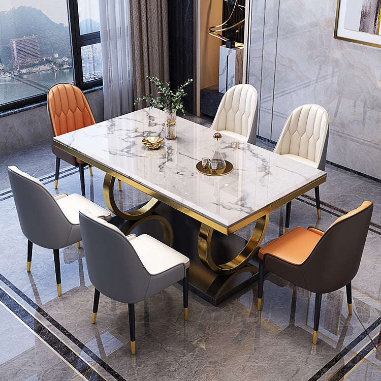 1/3/5/7 Piece Faux Marble Top Rectangle Dining Room Furniture Set