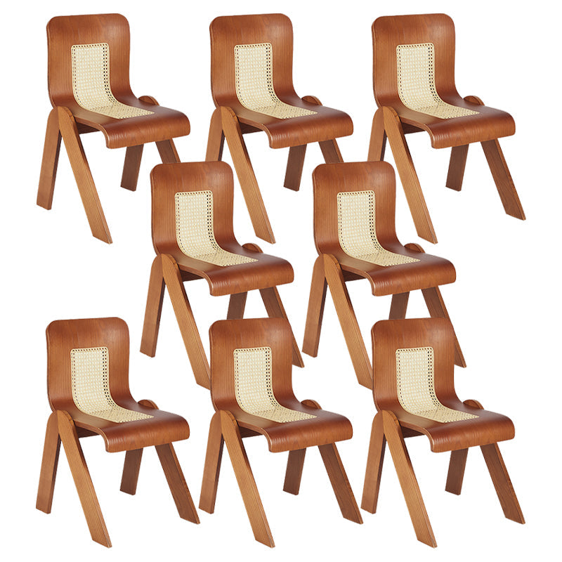 Comedor contemporáneo silla de comedor de madera maciza de madera maciza sin brazo