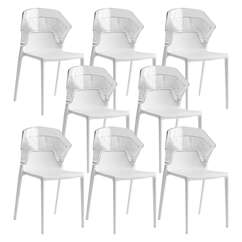 Moderne eetkamer wingback wingback armloze plastic stapel eetkamerstoel