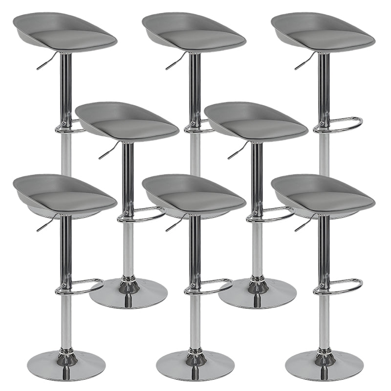 Modern Style Low Back Upholstered Adjustable Bar Stool with Metal Legs