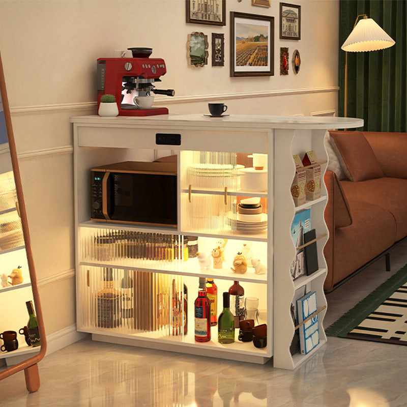 Stone Specialty Modem & Contemporary Pub Bar Table for Living Room White Without Chairs Clearhalo 'Bar Furniture' 'Bar Tables' 'bar_tables' 'furn' 'furn_bar_tables' 'Furniture' 'Kitchen & Dining Furniture' 7779471