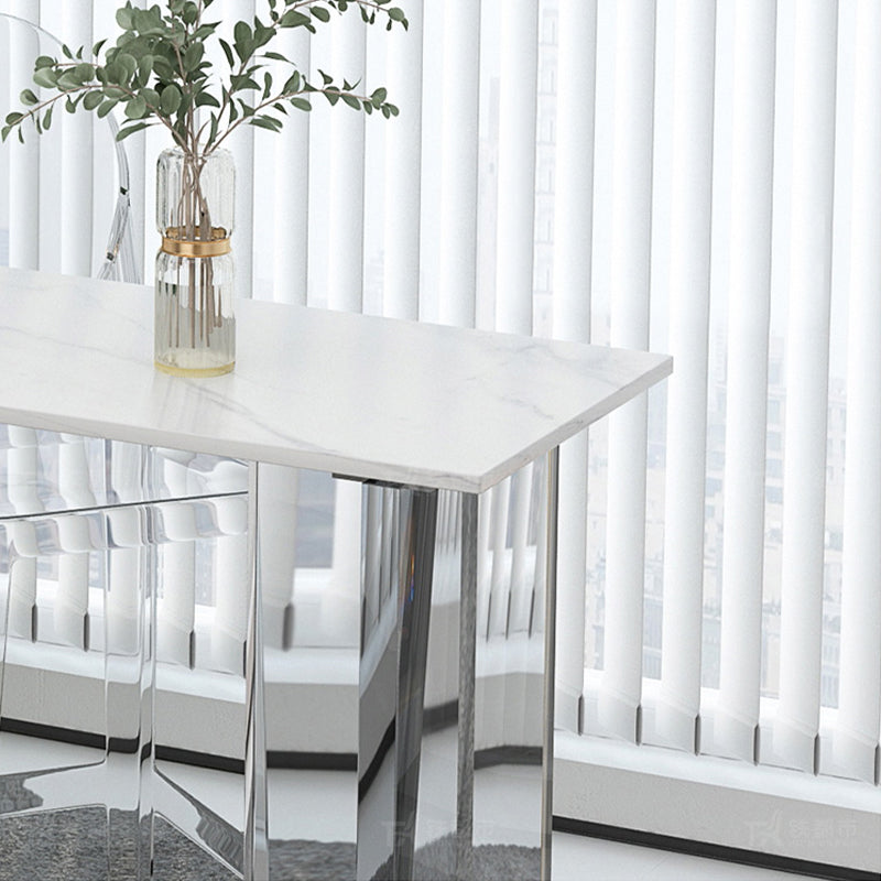 Moderne gesinterde stenen top rechthoekige bar eettafel met acrylbasis