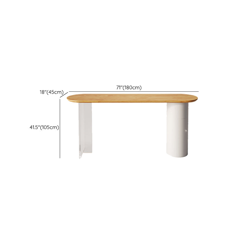 Eigentijdse massief houten ovale bar eettafel voor woonkamer