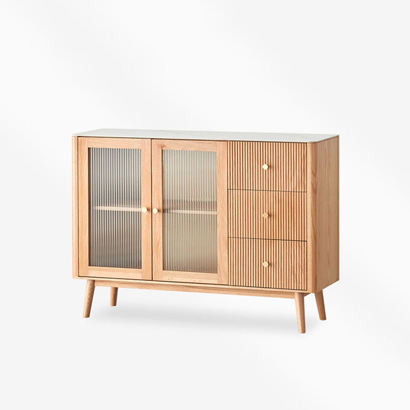 Eiken afgewerkt dressoir moderne stijl glazen deur met 3 lade