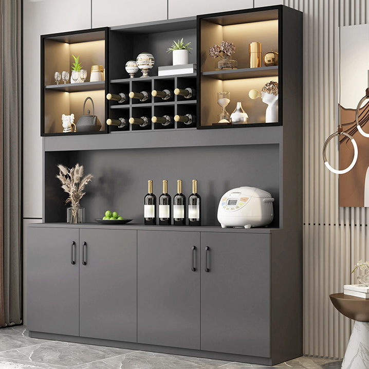 製造された木材モダンボトルホルダーフロアガラスドアストレージシェルフ