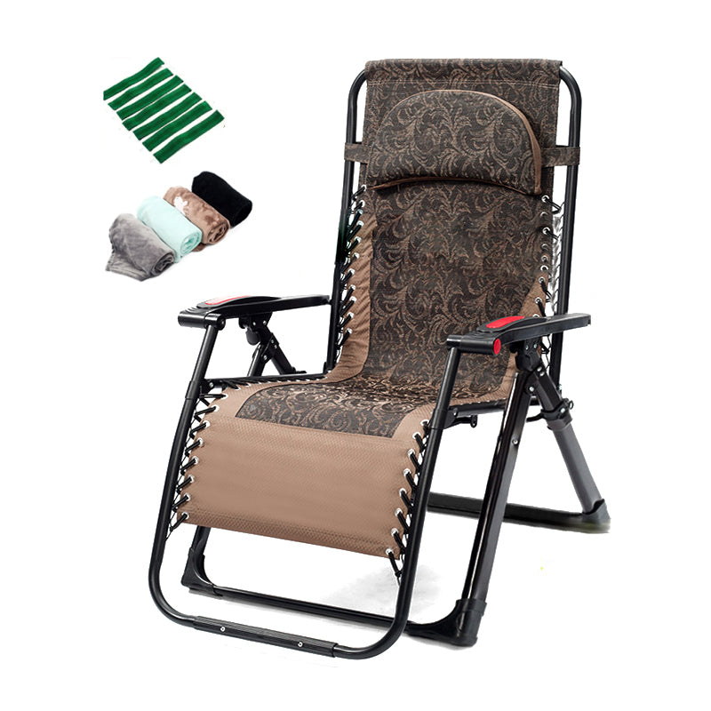 Metal Single Ergonimic Recliner with Arm Contemporary Standard (No Motion) Recliner & Impregnated Bandage & Blanket Brown-Khaki Clearhalo 'Chairs & Seating' 'furn' 'furn_recliners' 'Furniture' 'Living Room Furniture' 'Recliners' 7792871