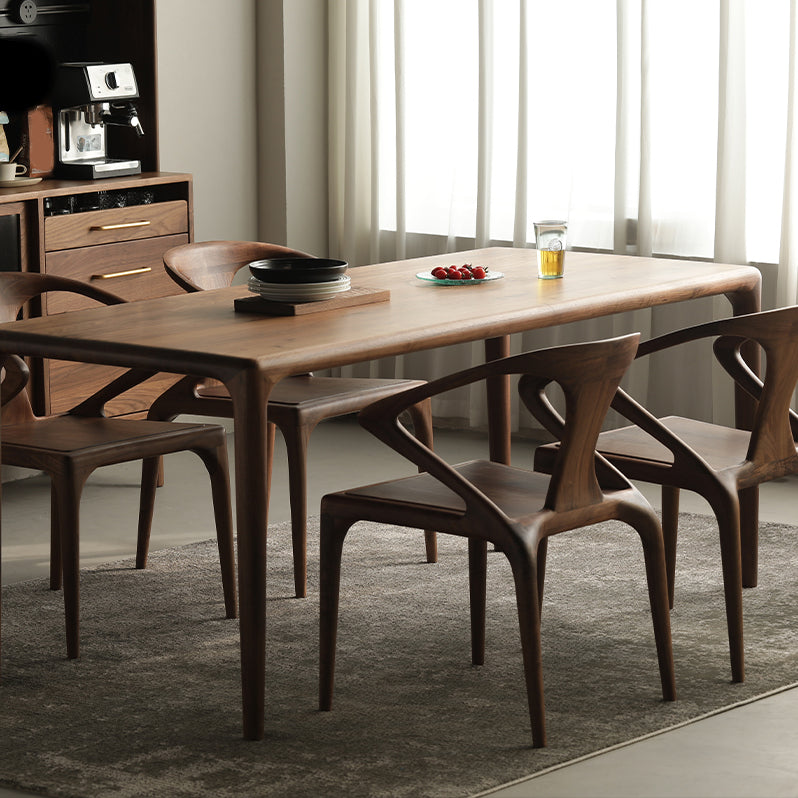 1/4/5 Piece Solid Wood Dining Room Table and Chair Set in Brown