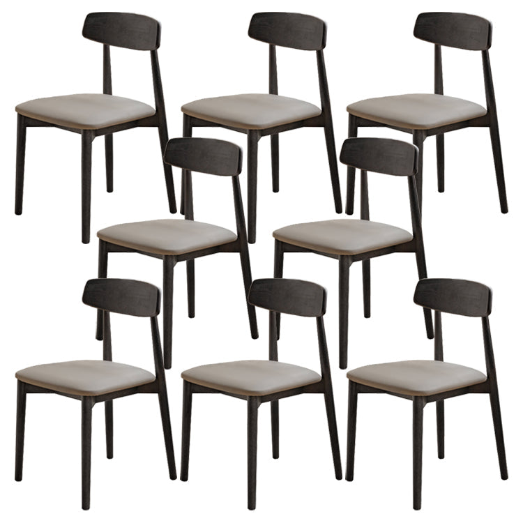 Contemporary Wood Open Back Armless Dining Chairs(Set of 1/2/4/6/8) 8 Piece Set Clearhalo 'Dining Chairs' 'Dining Tables & Seating' 'dining_chair' 'furn' 'furn_dining_chair' 'Furniture' 'Kitchen & Dining Furniture' 7794051