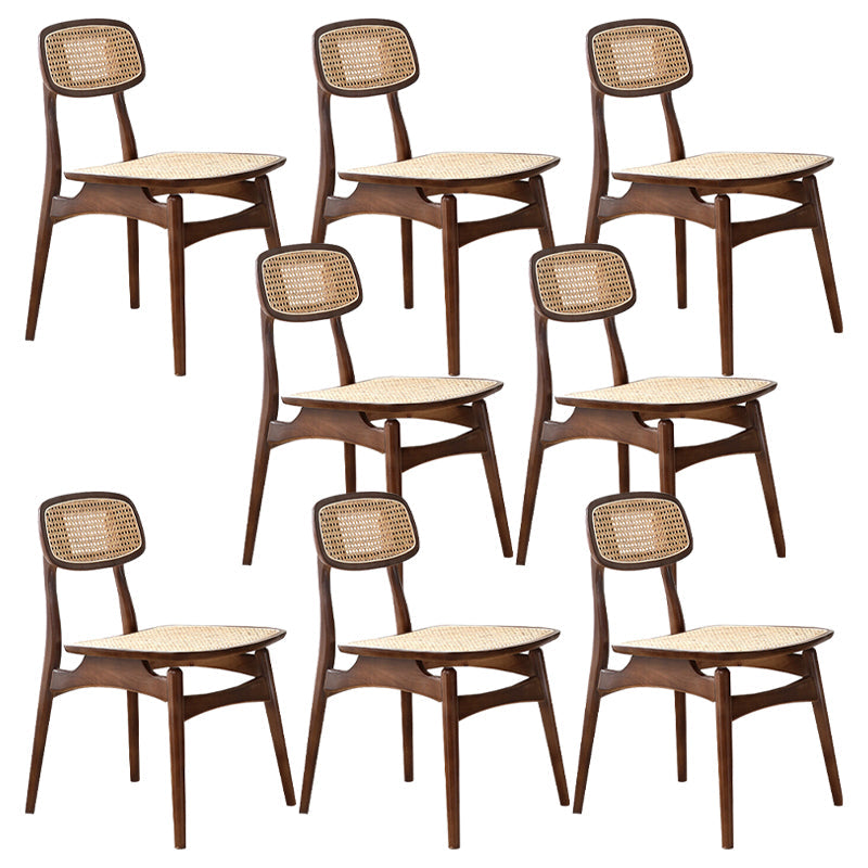 Eigentijdse massief hout open rug armloze eetkamerstoel voor thuis