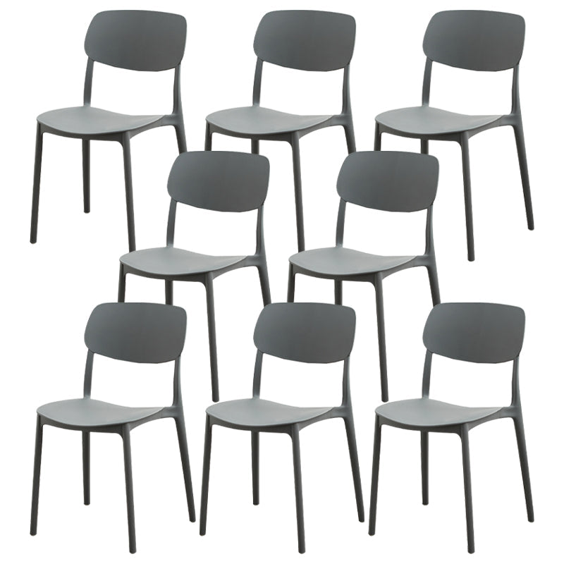 Moderna sala da pranzo in plastica senza braccio sedia da pranzo aperta