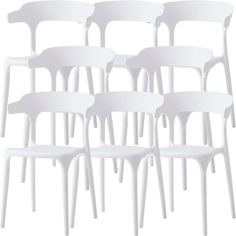 Moderne eetkamer armloos plastic open achterste achterste eetkamerstoel