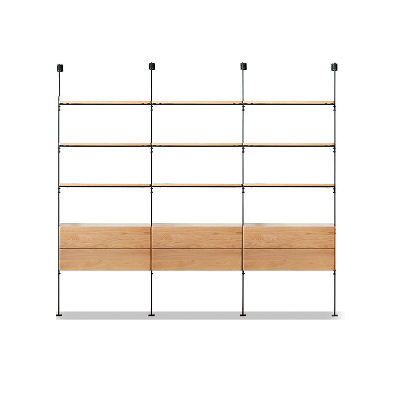 Display soggiorno industriale Multi-shelf montato a parete in naturale