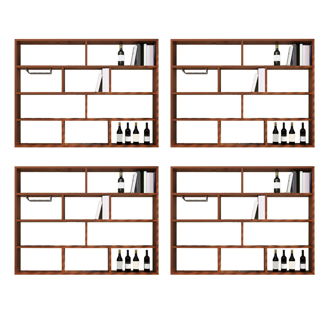 Manufactured Wood Bottle Holder Modern Style Wall Mounted with Shelf