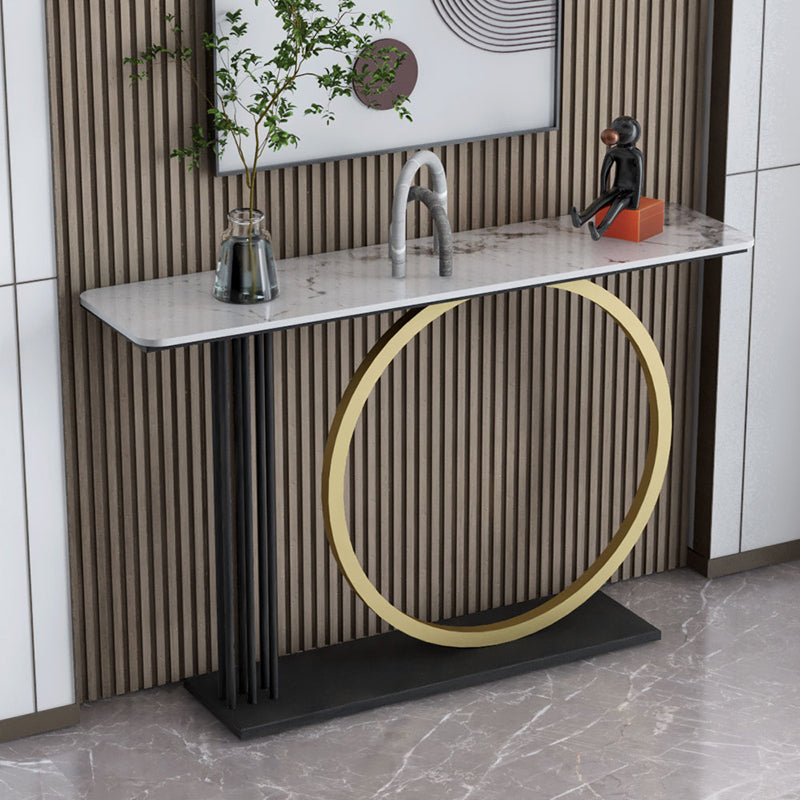 Mesa de sofá de consola de rectángulo glamoroso con soporte de hierro para Hall
