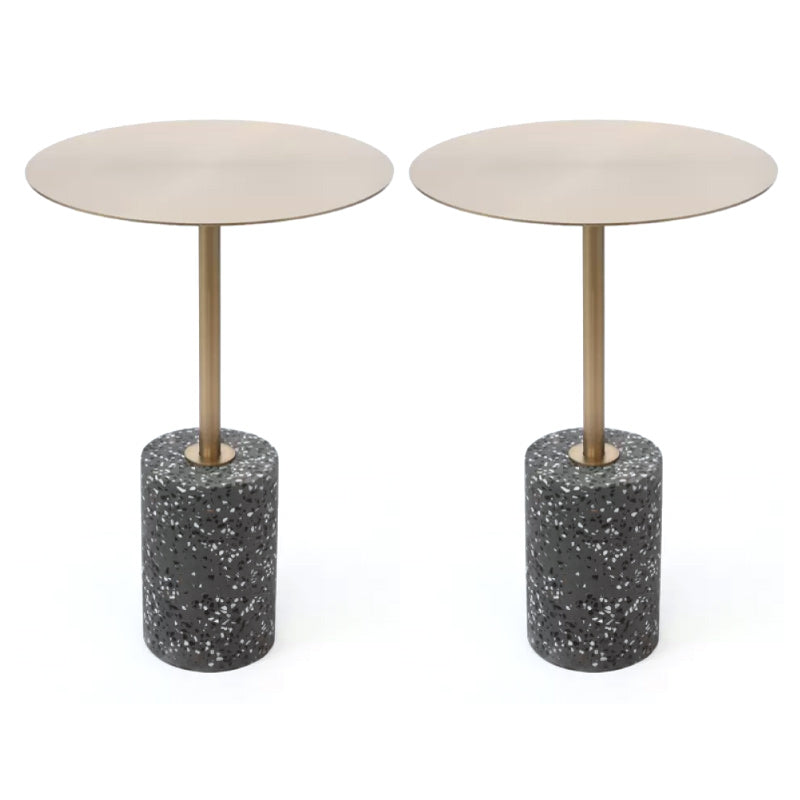 Pedestal Acento Mesa lateral 23.62 "Mesa de bocadillo de metal redondo de altura de altura