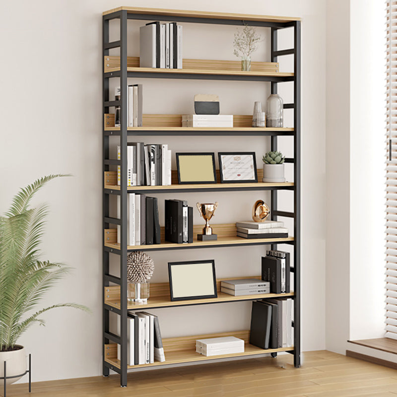 Black Modern Open Back Shelf Bookcase Shelves Included for Home Office Clearhalo 'Bookcases' 'furn' 'furn_bookcases' 'Furniture' 'Office Furniture' 7802415
