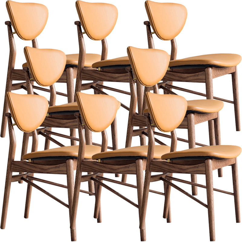Brown Open Back Contemporary Armless Dining Room Chair for Kitchen 8 Piece Set Clearhalo 'Dining Chairs' 'Dining Tables & Seating' 'dining_chair' 'furn' 'furn_dining_chair' 'Furniture' 'Kitchen & Dining Furniture' 7805947