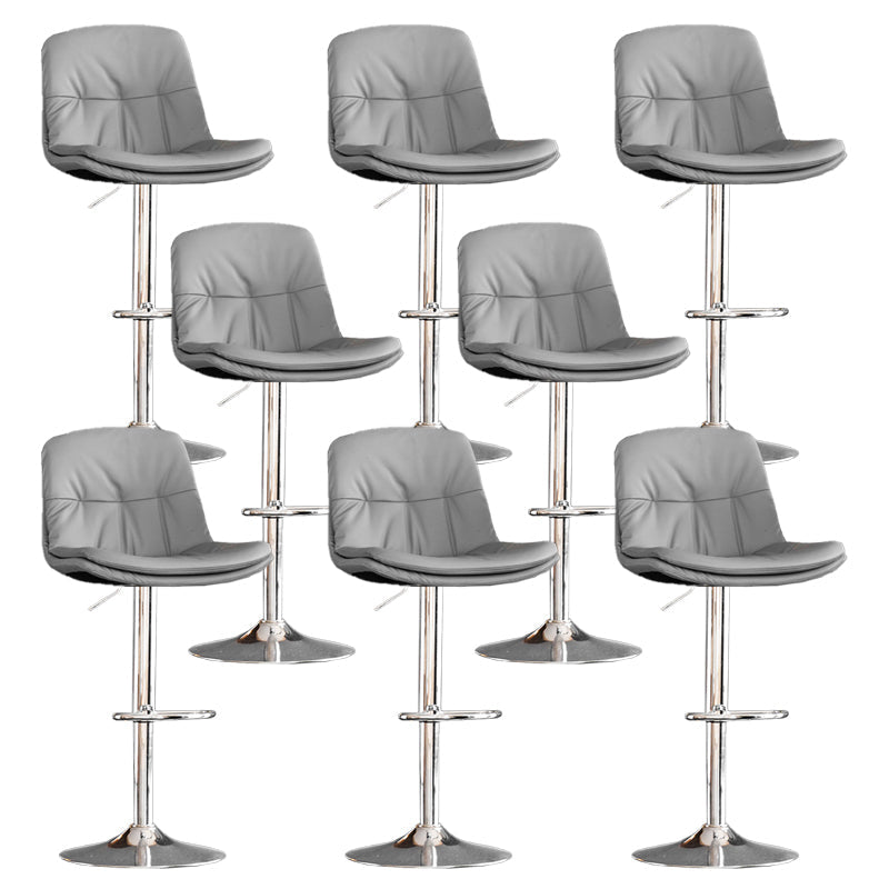 Contemporary Metal Legs Bar Stools Indoor Faux Leather Counter Chair