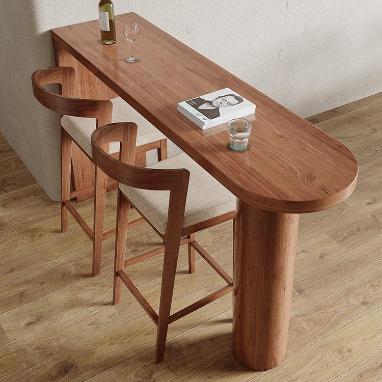 1/3 pièces tabourets de bar et table de table en bois massif marron pour salle à manger