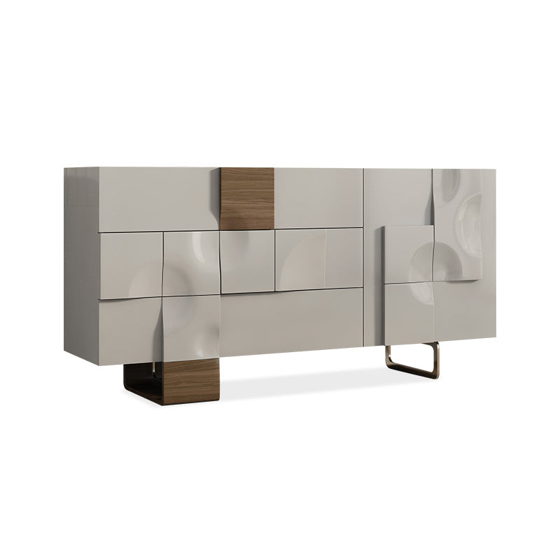 Tiroirs de rangement en bois massif de style nordique Armoire à buffet en blanc