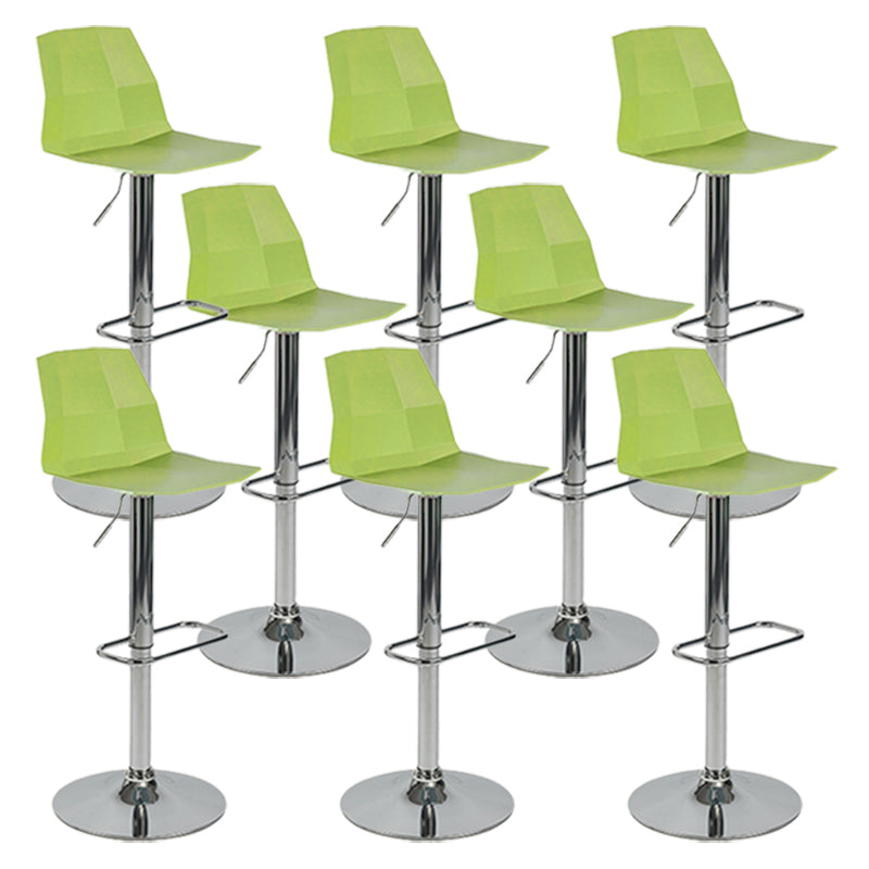 Contemporary Style Adjustable Plastic Bar Stool with Metal Legs
