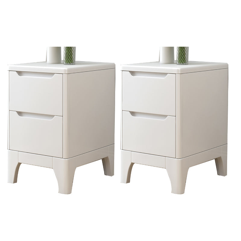 Solid Wood Night Table Contemporary Bed Nightstand for Bedroom White 2 Piece Set Clearhalo 'Bedroom Furniture' 'furn' 'furn_night_stand' 'Furniture' 'night_stand' 'Nightstands' 7808407