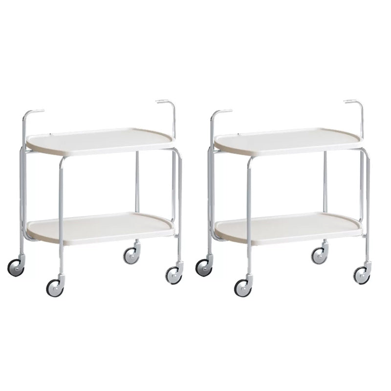 Tavolo laterale dell'accento in metallo 4 gambe tavolo da snack laterale superiore vassoio con scaffale