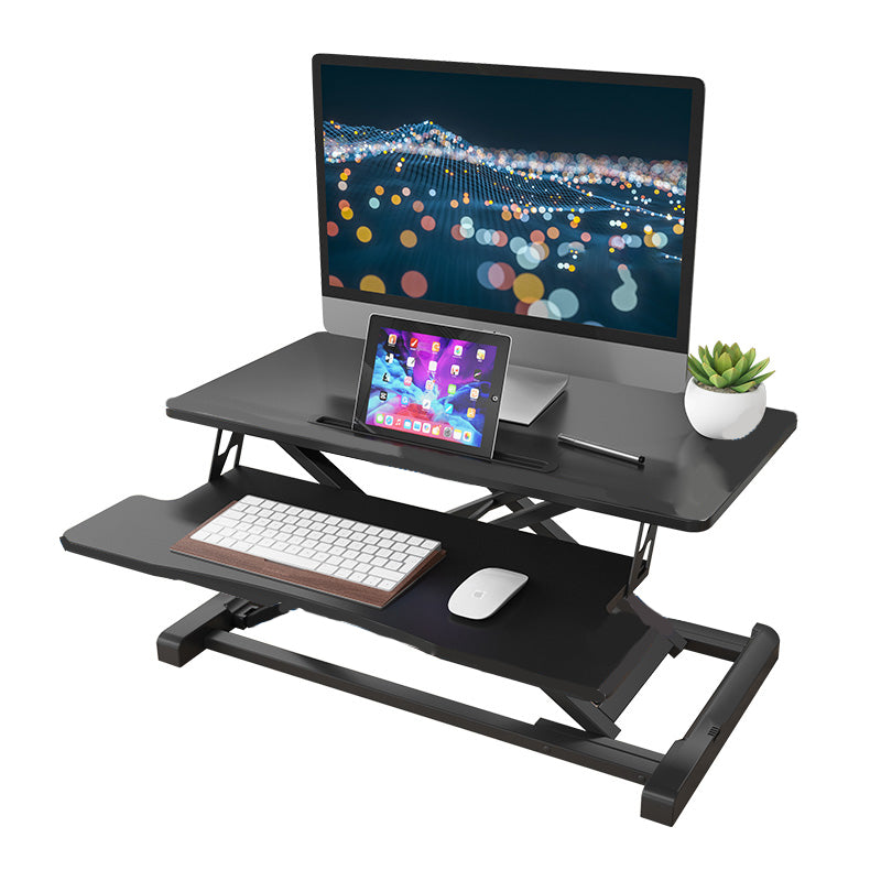 Folding Rectangular Shaped Office Laptop Table Wood in Black/White/Grey 31"L x 16"W x 20"H Black Clearhalo 'furn' 'furn_office_desk' 'Furniture' 'Office Desks' 'Office Furniture' 'office_desk' 7818410