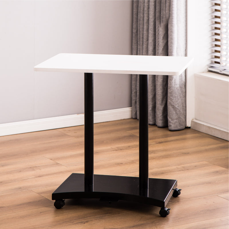 Rectangular Shaped Wood Office Writing Table Metal Legs with Wheels