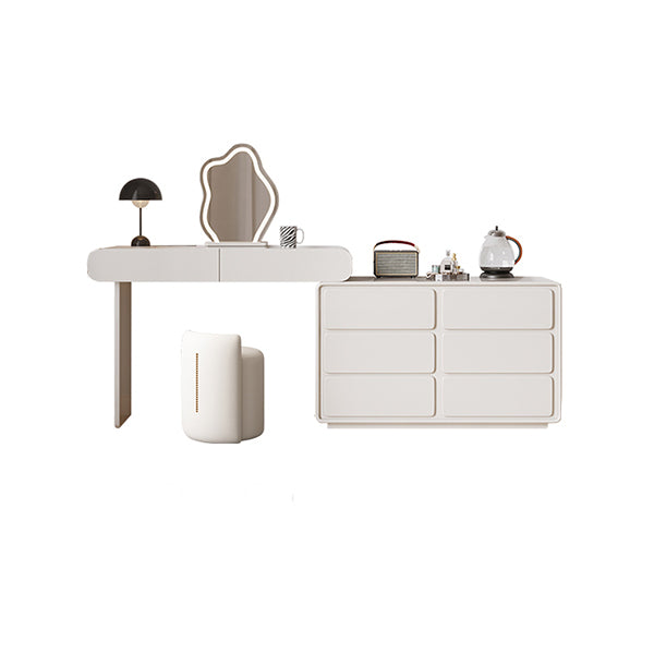 Houten witte 6-laden moderne verlichte spiegel ijdelheid kleedtafel