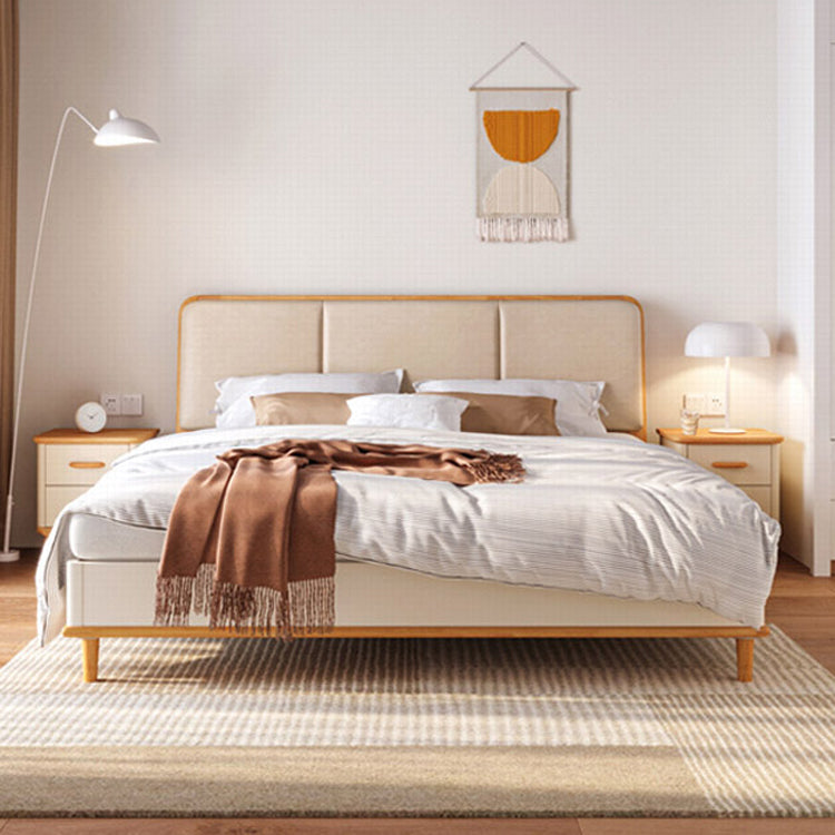 Letto standard in legno con materasso con testimonianza imbottita incluso 41,33 "di alto livello