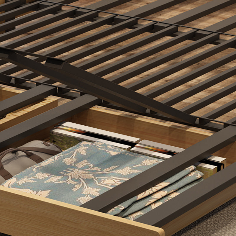 Canapé-lit en bois massif scandinave en coussins amovibles beige