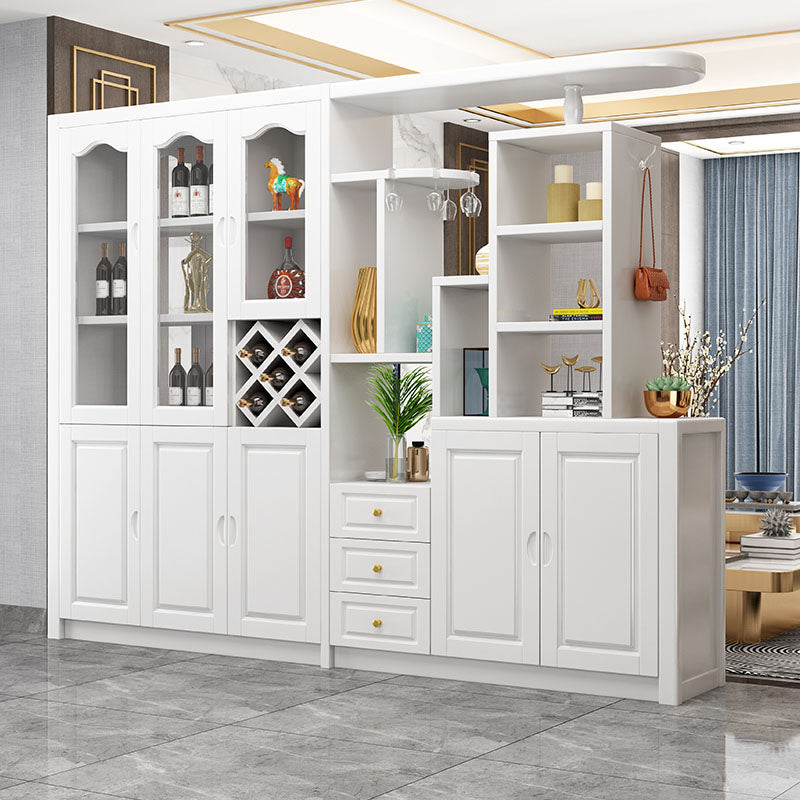 Solid Wood Shelves Included Modern Accent Cabinet for Living Room