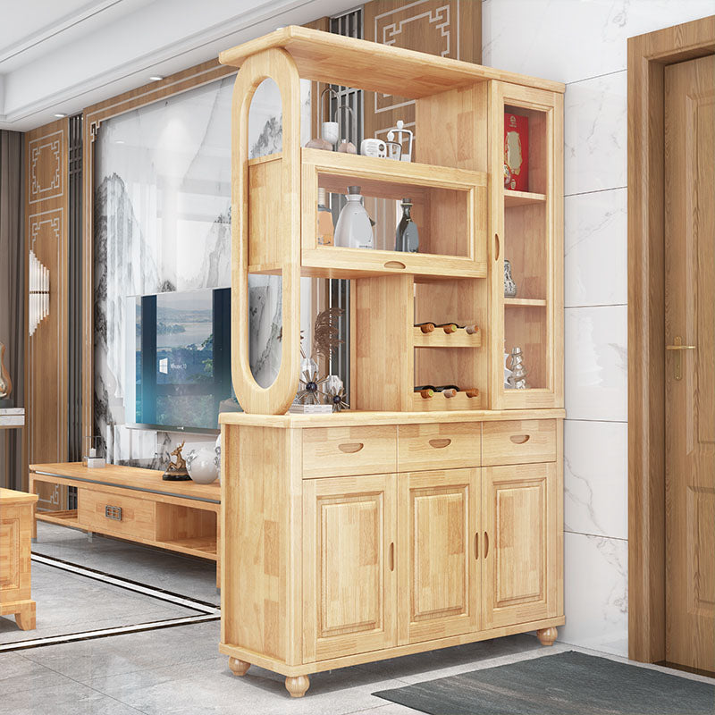 Rettangolo in legno massiccio 76,77 "Accento alto con cassetti e porte