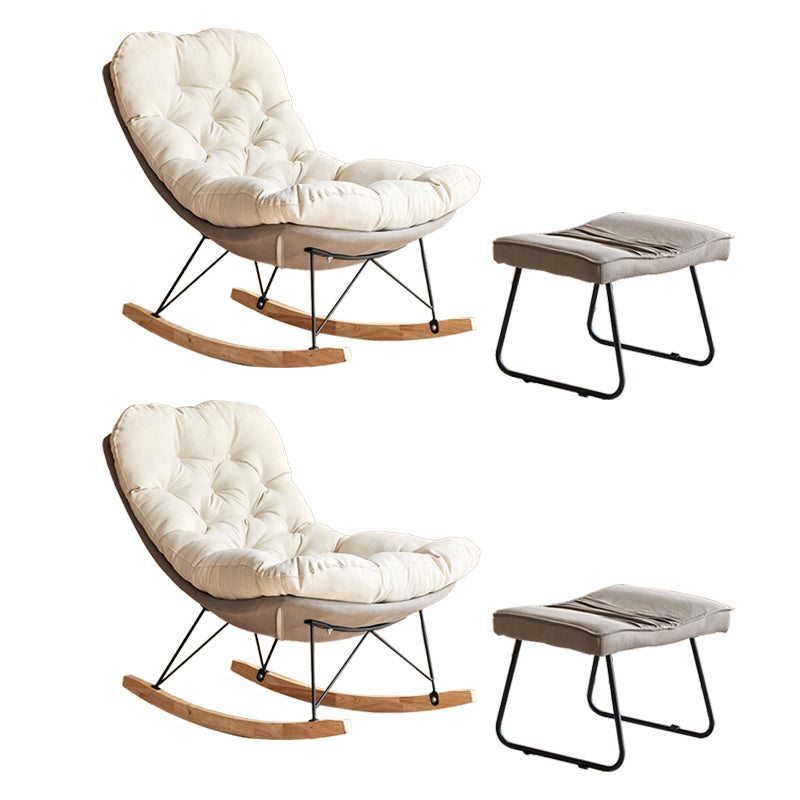 Scandinavische Parsons -stoel met beige getuft achteraan en slee -basis