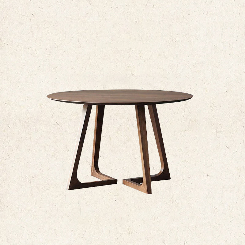 Single Round Sled Solid Wood Medium Wood Coffee Cocktail Table 47.2"L x 47.2"W x 29.5"H Clearhalo 'Coffee & Accent Tables' 'Coffee Tables' 'coffee_tables' 'furn' 'furn_coffee_tables' 'Furniture' 'Living Room Furniture' 7824661